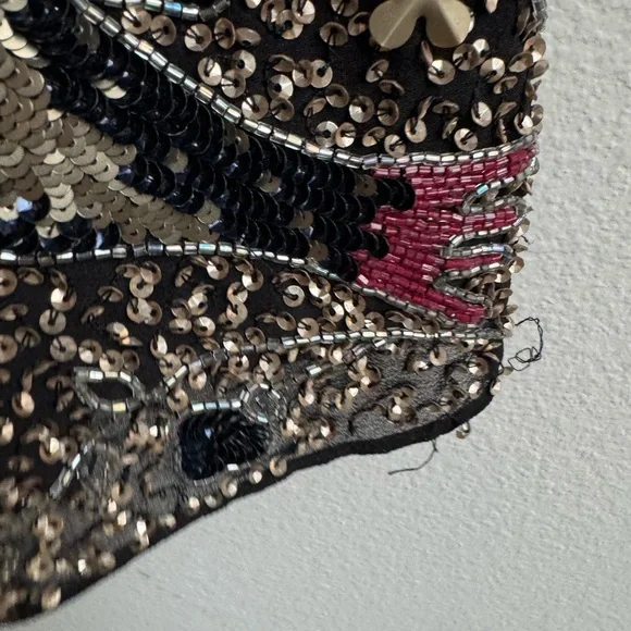 Topshop Bird Embellished Minidress Sequin Beaded Party Event Dress size 4 US - Picture 7 of 11